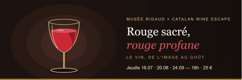 Verre de vin rouge en clair-obscur — visite guidée et dégustation Rouge sacré, rouge profane au Musée Rigaud de Perpignan avec Catalan Wine Escape