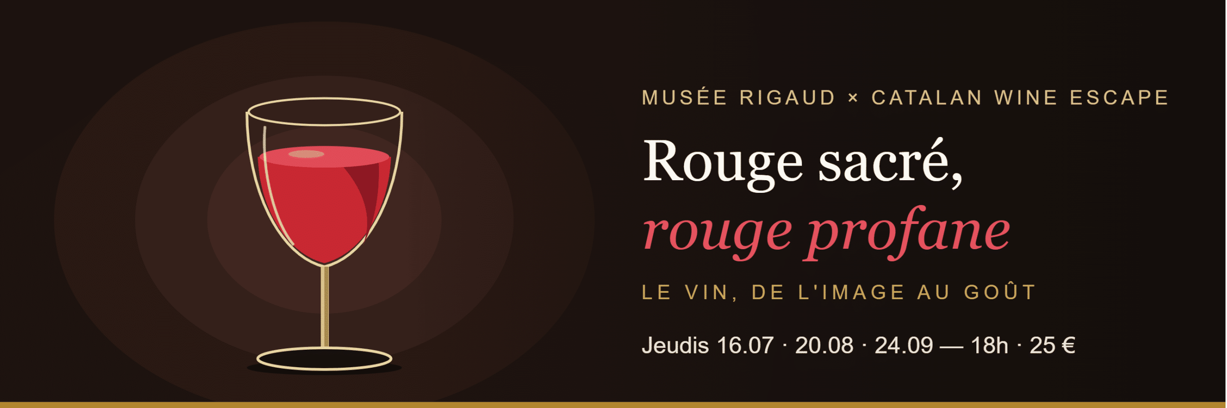 Verre de vin rouge en clair-obscur — visite guidée et dégustation Rouge sacré, rouge profane au Musée Rigaud de Perpignan avec Catalan Wine Escape
